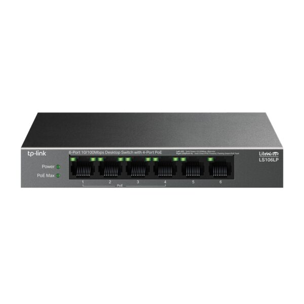 LS106LP New  (4-Port PoE,6-Port 10/100Mbps Desktop Switch) - Image 2