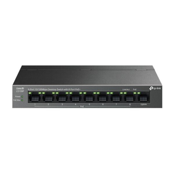 LS109P New ( 8-Port PoE+,9-Port 10/100Mbps Desktop Switch) - Image 2