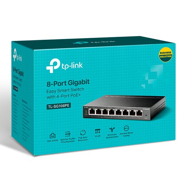 TL-SG108PE (8-Port Gigabit Easy Smart Switch with 4-Port PoE+)