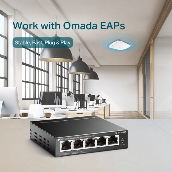 TL-SG1005LP (4-Port PoE+ ,5-Port Gigabit Desktop Switch) - Image 2
