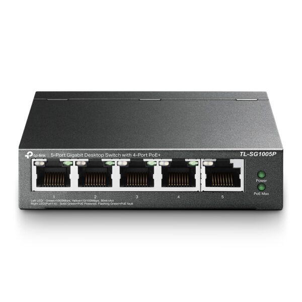 TL-SG1005P  (5-Port Gigabit Desktop Switch with 4-Port PoE+) - Image 2