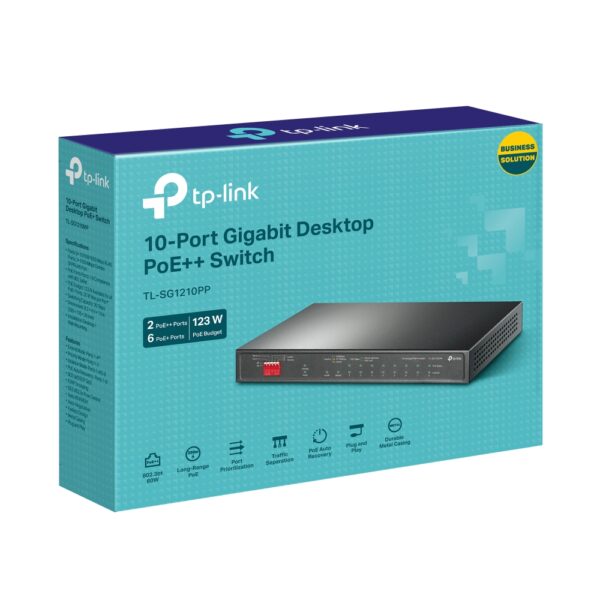 TL-SG1210PP (10-Port Gigabit Desktop Switch with 6-Port PoE+ and 2-Port PoE++)