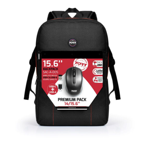 PORT DESIGNS Pack Backpack + 14/15.6" Wireless Mouse